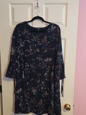 AGB Navy Blue Dress Label Detail